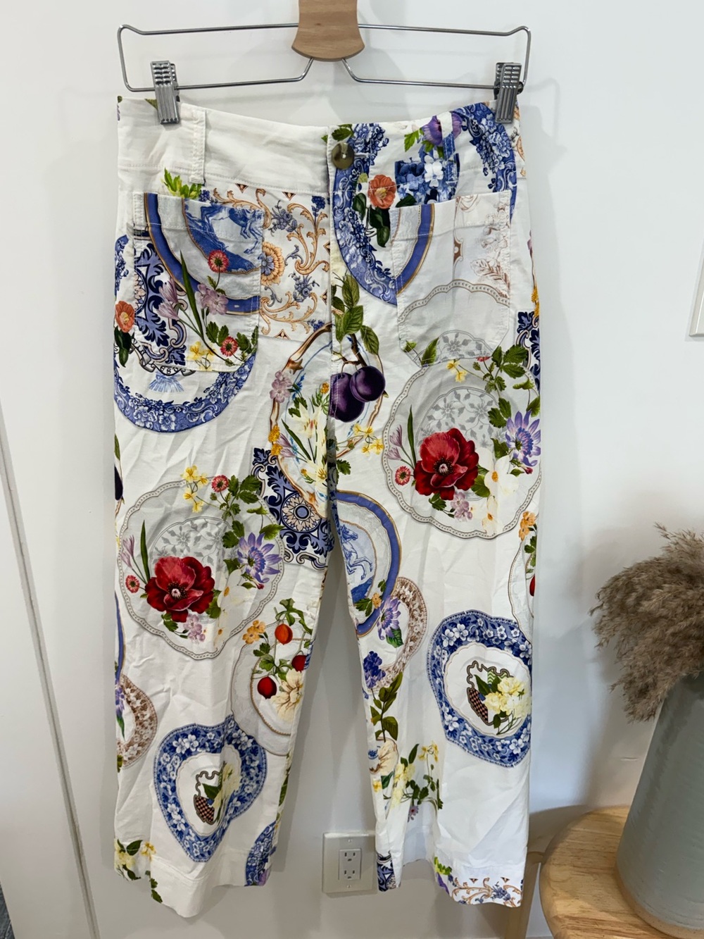 Maeve Colette Cream Patchwork Medallion Wide-Leg Pants - Picture 3 of 4